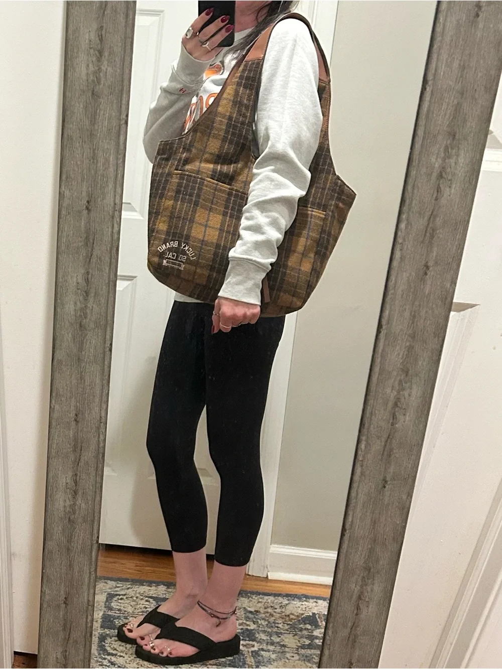 EUC 🍀 Lucky Brand Rhyn Wool Plaid Varsity Hobo Bag